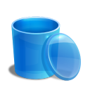 Blue Recycle Bin Empty Emoticon