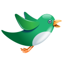 Twitter Bird Flying Green Emoticon